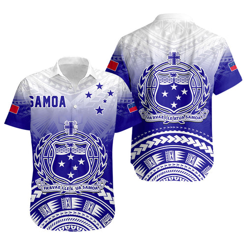 Samoa Short Sleeve Shirt Polynesian Tribal Island Design