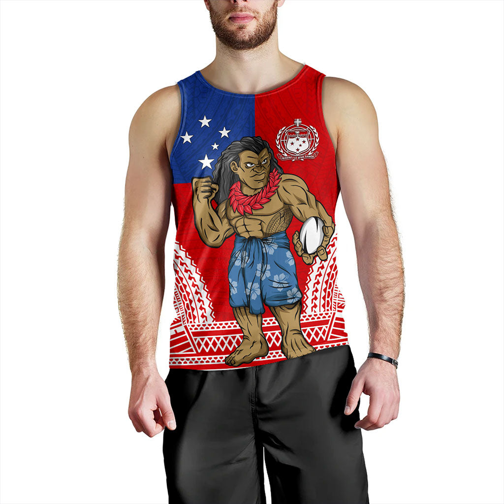 Samoa Tank Top Rugby Flag Tribal Tatau Pattern