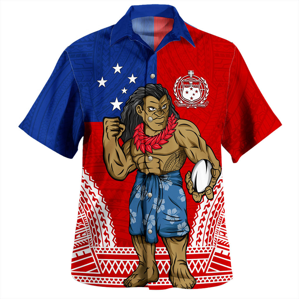 Samoa Hawaiian Shirt Rugby Flag Tribal Tatau Pattern