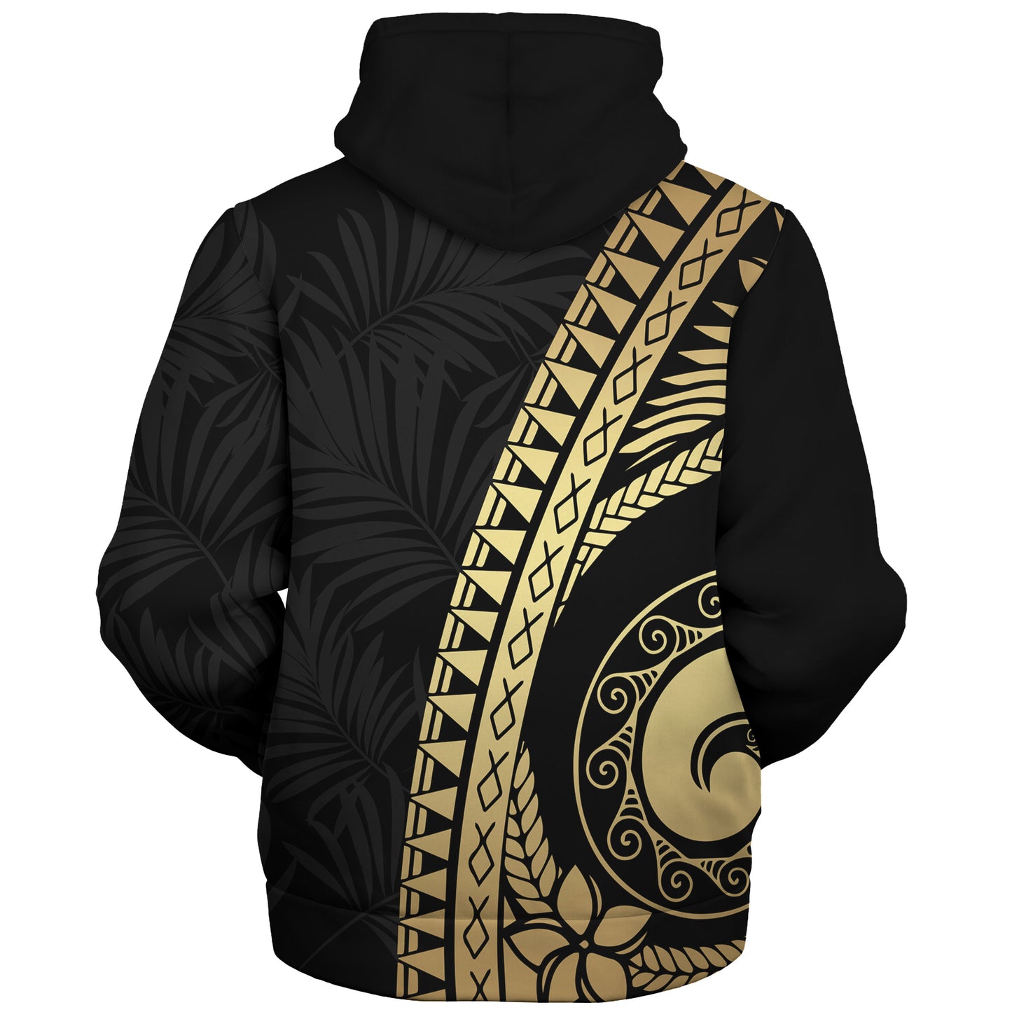 Guam Sherpa Hoodie Tribal Pattern Golden