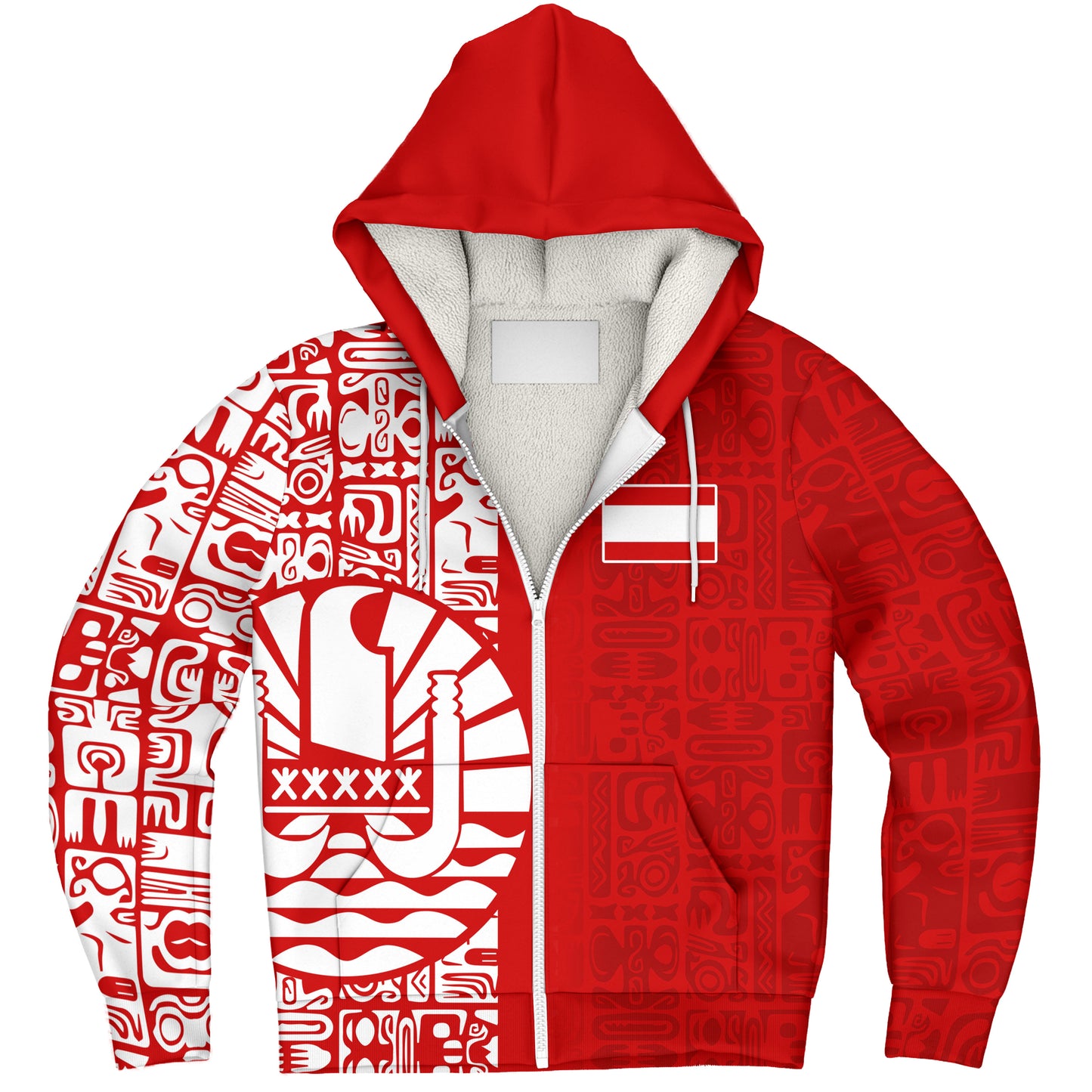 Tahiti Sherpa Hoodie Pattern Tribal
