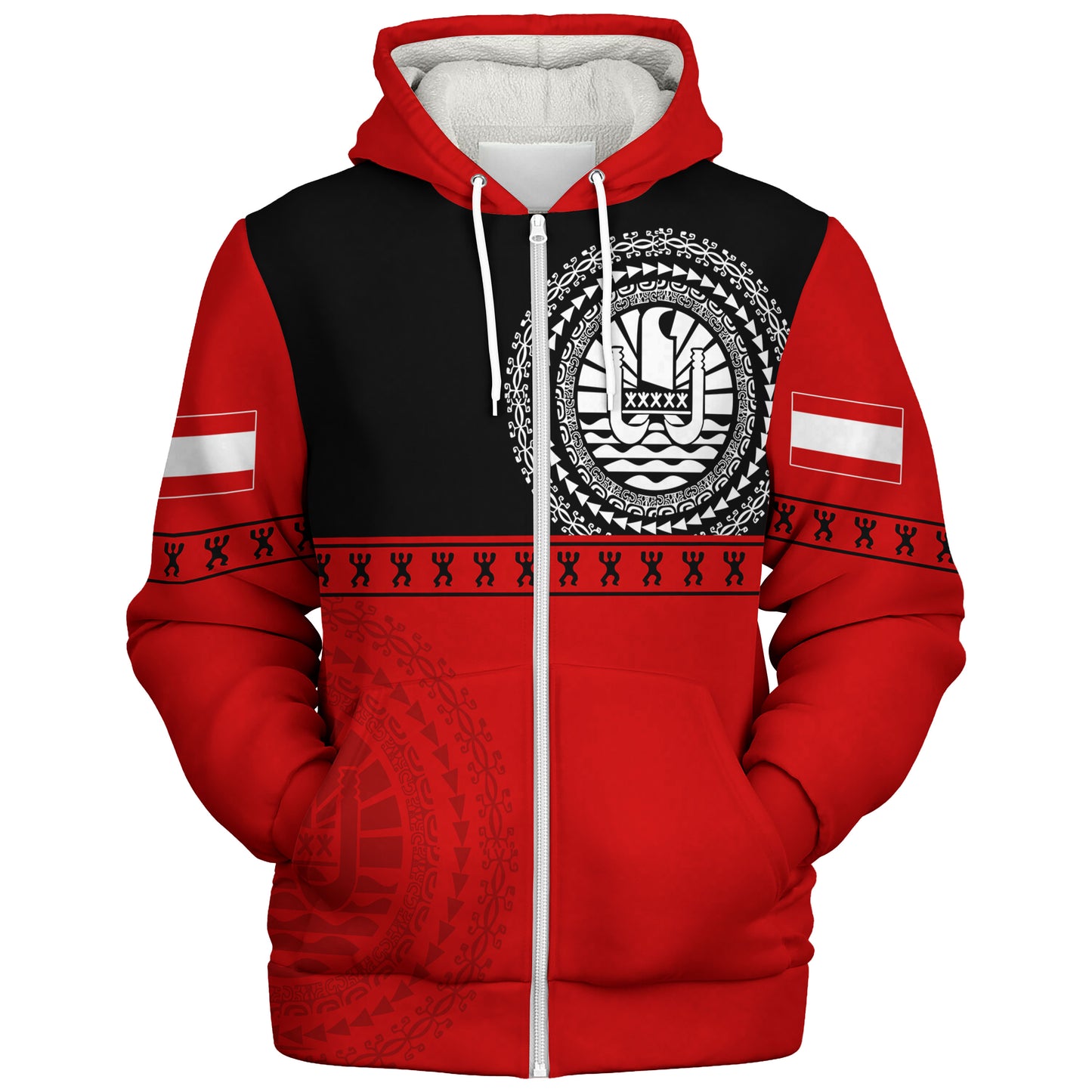 Tahiti Sherpa Hoodie Tribal Tattoo Design