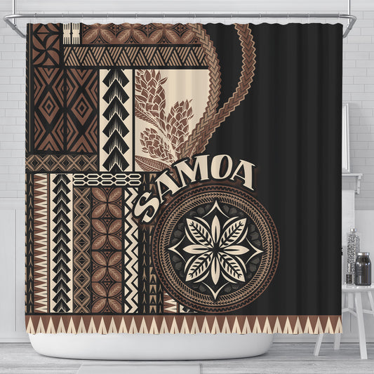 Samoa Shower Curtain Samoan Siapo Motif Classic Style