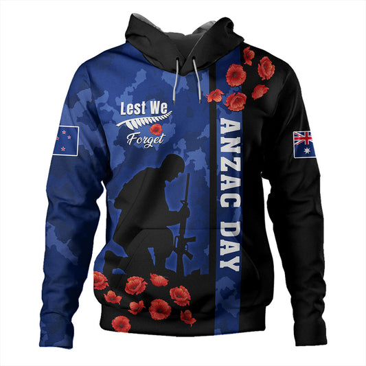 New Zealand Hoodie Anzac Day Lest We Forget Military Camouflage Simple Style