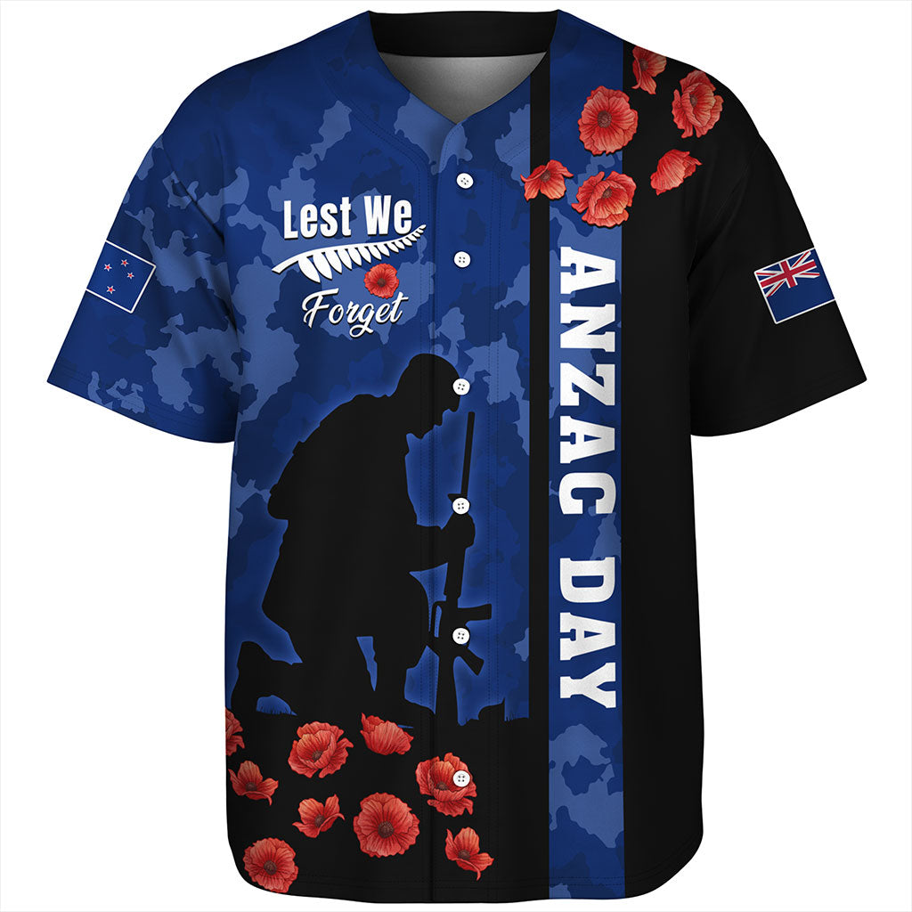 New Zealand Baseball Shirt Anzac Day Lest We Forget Military Camouflage Simple Style