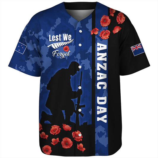 New Zealand Baseball Shirt Anzac Day Lest We Forget Military Camouflage Simple Style