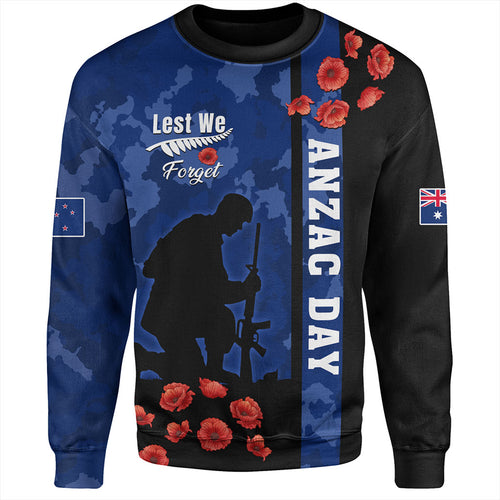 New Zealand Sweatshirt Anzac Day Lest We Forget Military Camouflage Simple Style