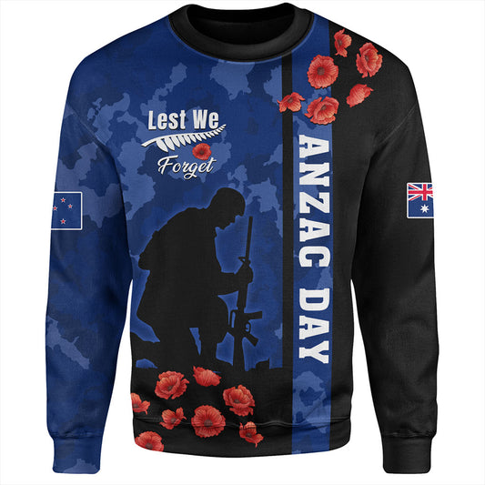 New Zealand Sweatshirt Anzac Day Lest We Forget Military Camouflage Simple Style