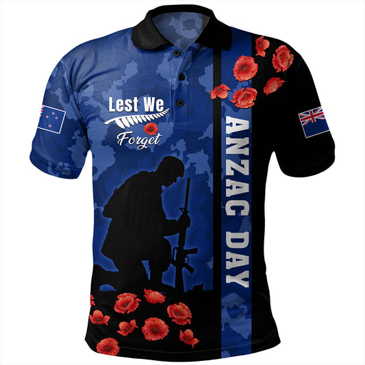 New Zealand Polo Shirt Anzac Day Lest We Forget Military Camouflage Simple Style