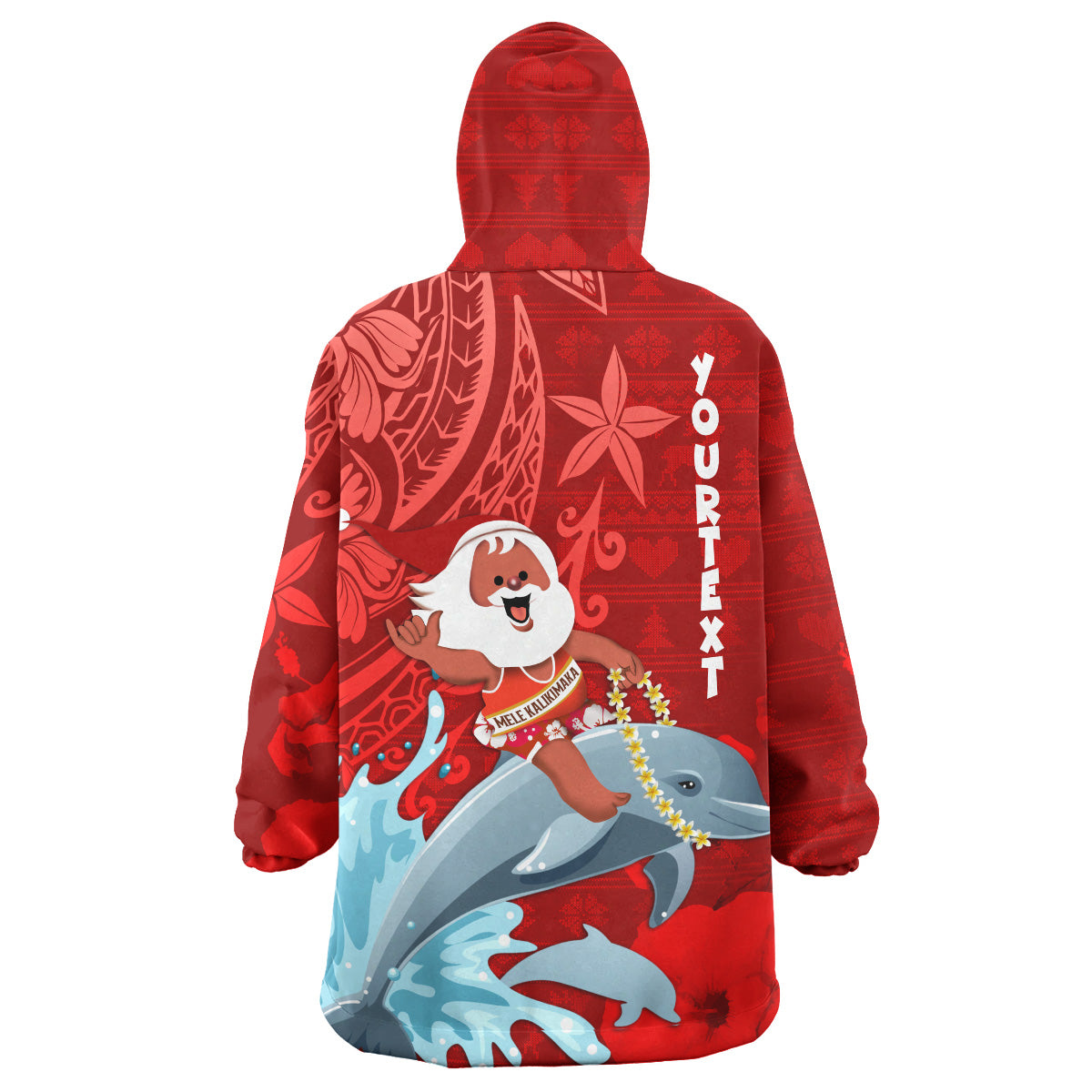 Hawaii Polynesian Christmas Snug Hoodie - Polynesian Santa Christmas Ugly Hawaii Oodie Blanket