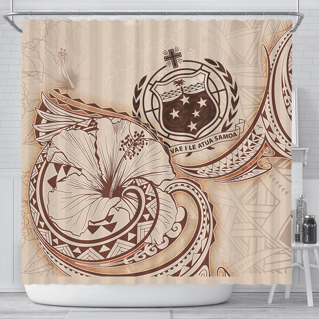 Samoa Shower Curtain Hibiscus Flower Vintage Style