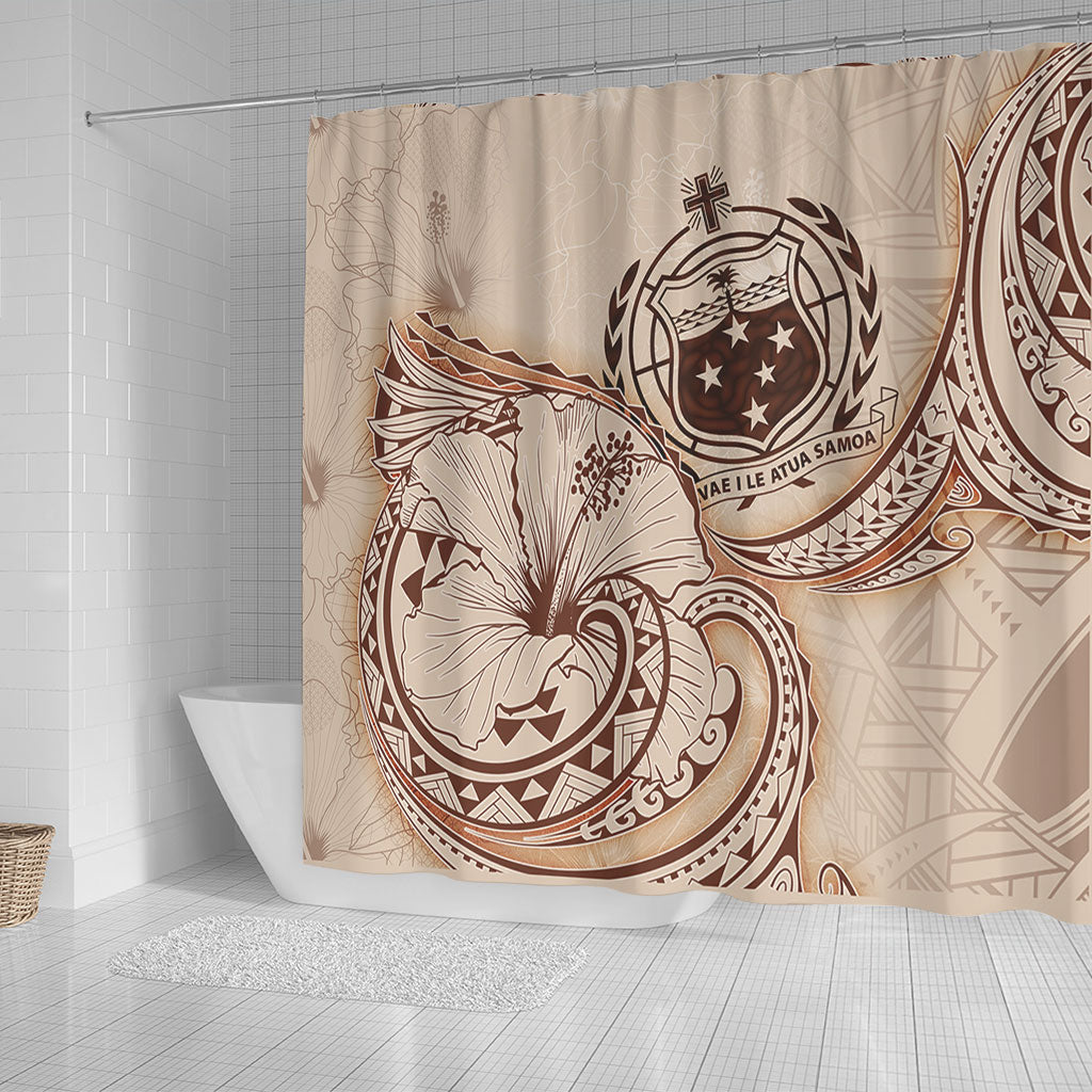 Samoa Shower Curtain Hibiscus Flower Vintage Style