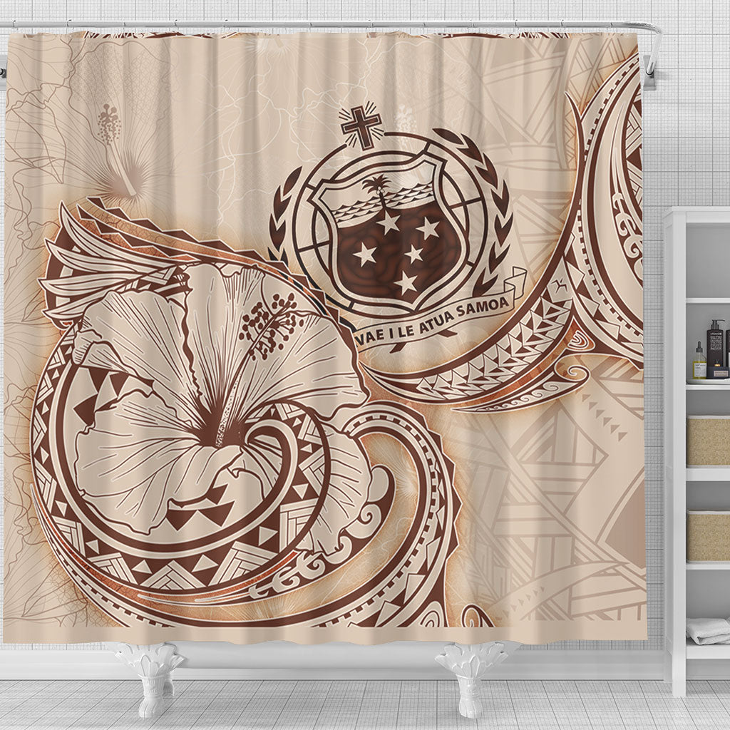 Samoa Shower Curtain Hibiscus Flower Vintage Style