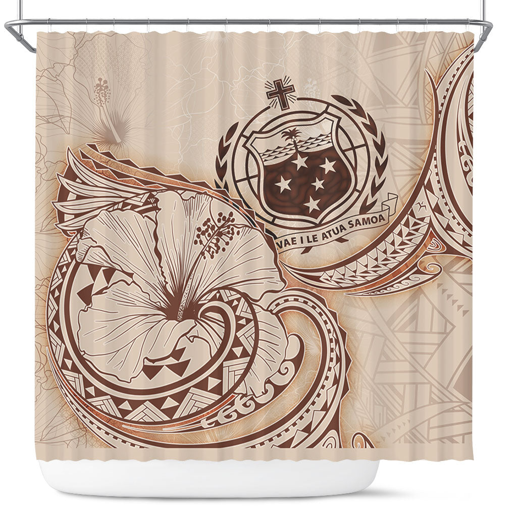 Samoa Shower Curtain Hibiscus Flower Vintage Style