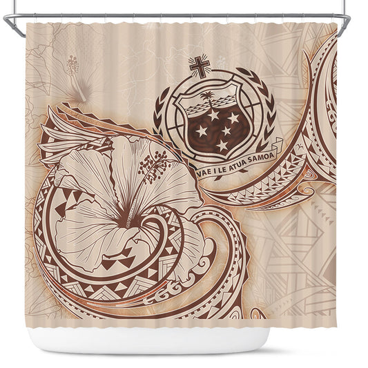 Samoa Shower Curtain Hibiscus Flower Vintage Style