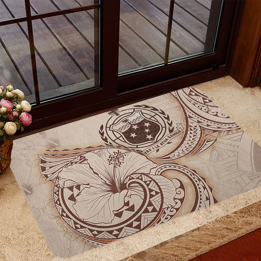 Samoa Door Mat Hibiscus Flower Vintage Style