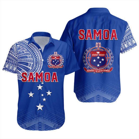 Samoa Short Sleeve Shirt Coat Of Arms Tattoo Roman Reigns