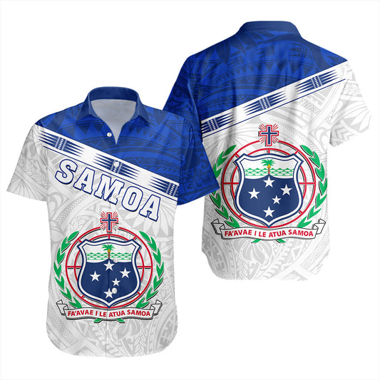 Samoa Short Sleeve Shirt Coat Of Arms Tribal