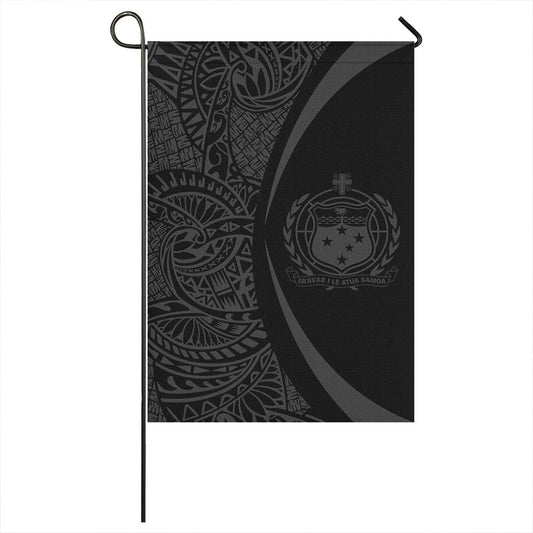 Samoa Garden Flag Lauhala Circle Grey