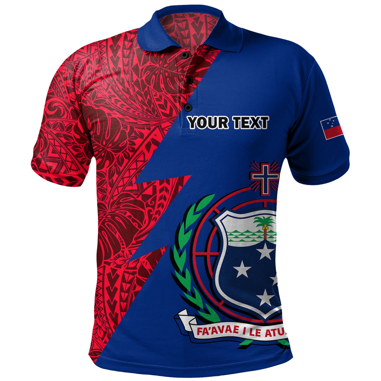 Samoa Custom Personalised Polo Shirt Flash Style