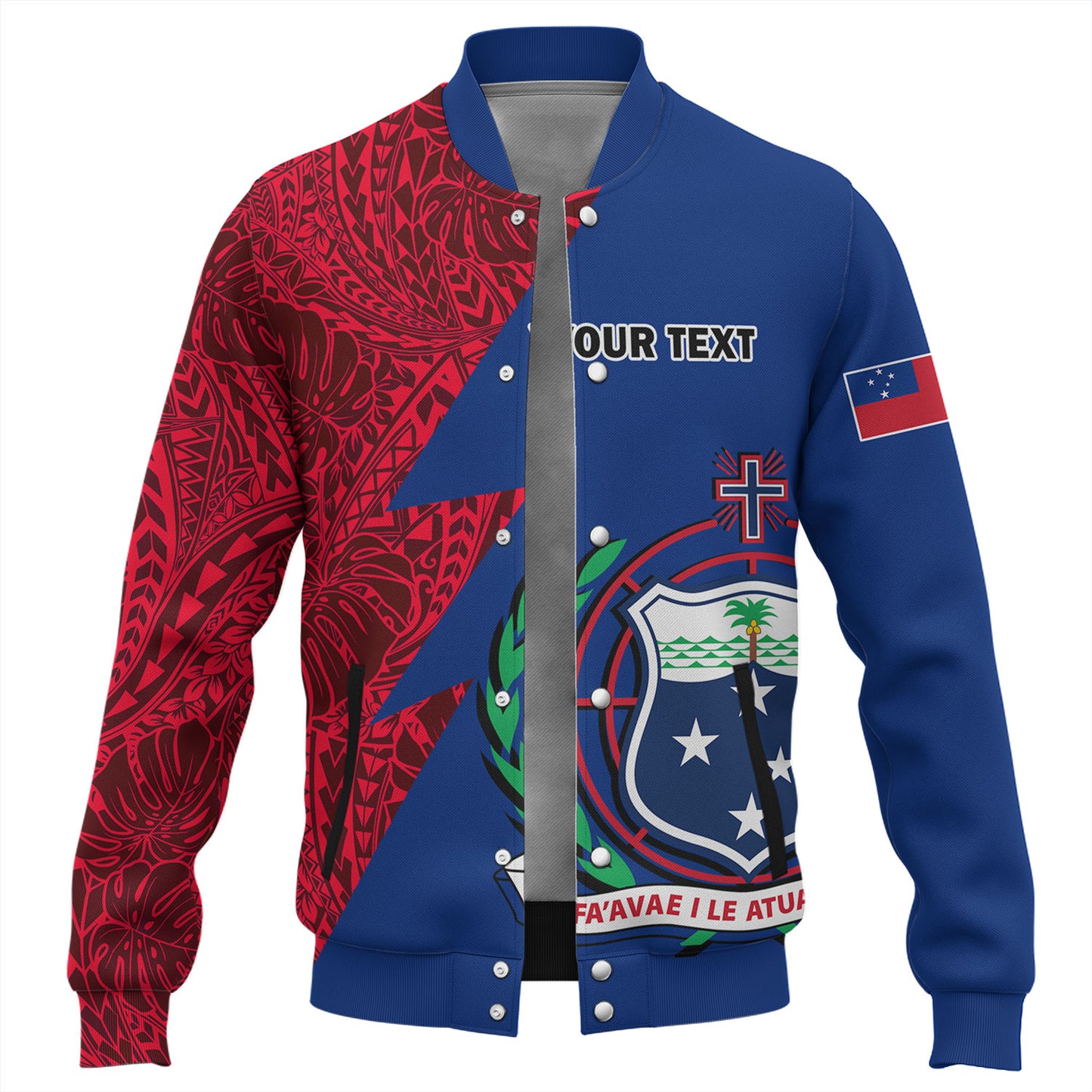 Samoa Custom Personalised Baseball Jacket Flash Style