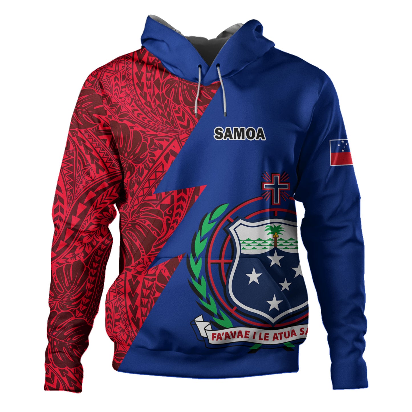 Samoa Custom Personalised Hoodie Flash Style