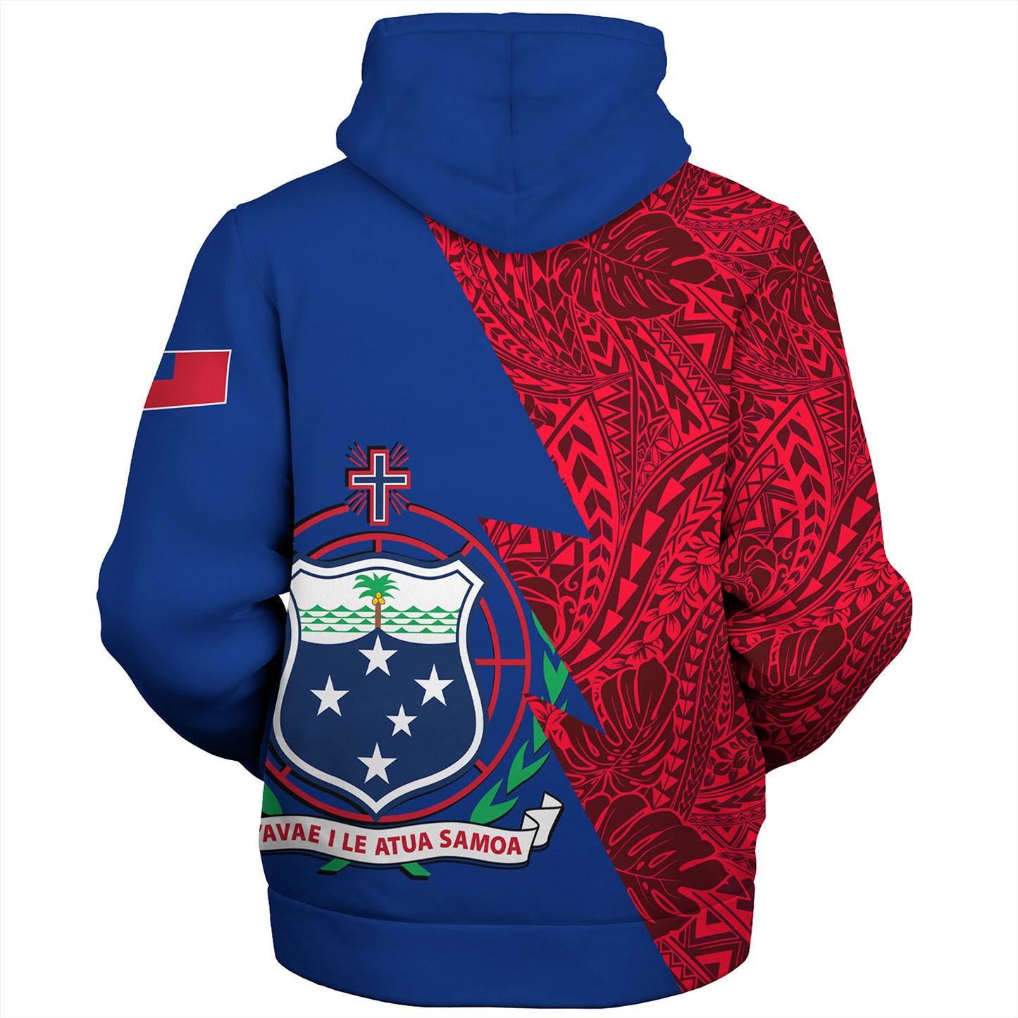 Samoa Custom Personalised Sherpa Hoodie Flash Style
