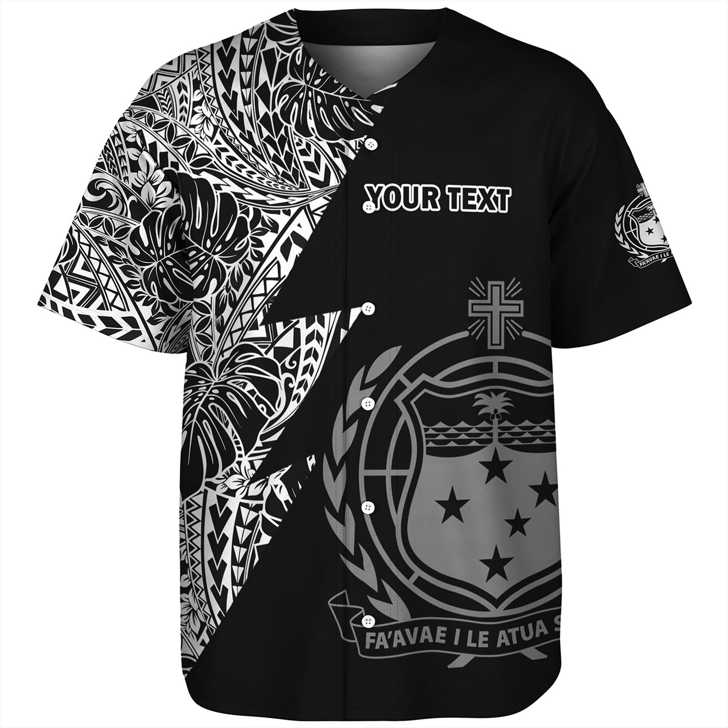 Samoa Custom Personalised Baseball Shirt Flash Style