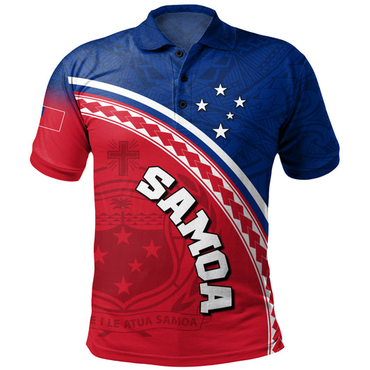 Samoa Custom Personalised Polo Shirt Polynesian Tribal Patterns Curve Style