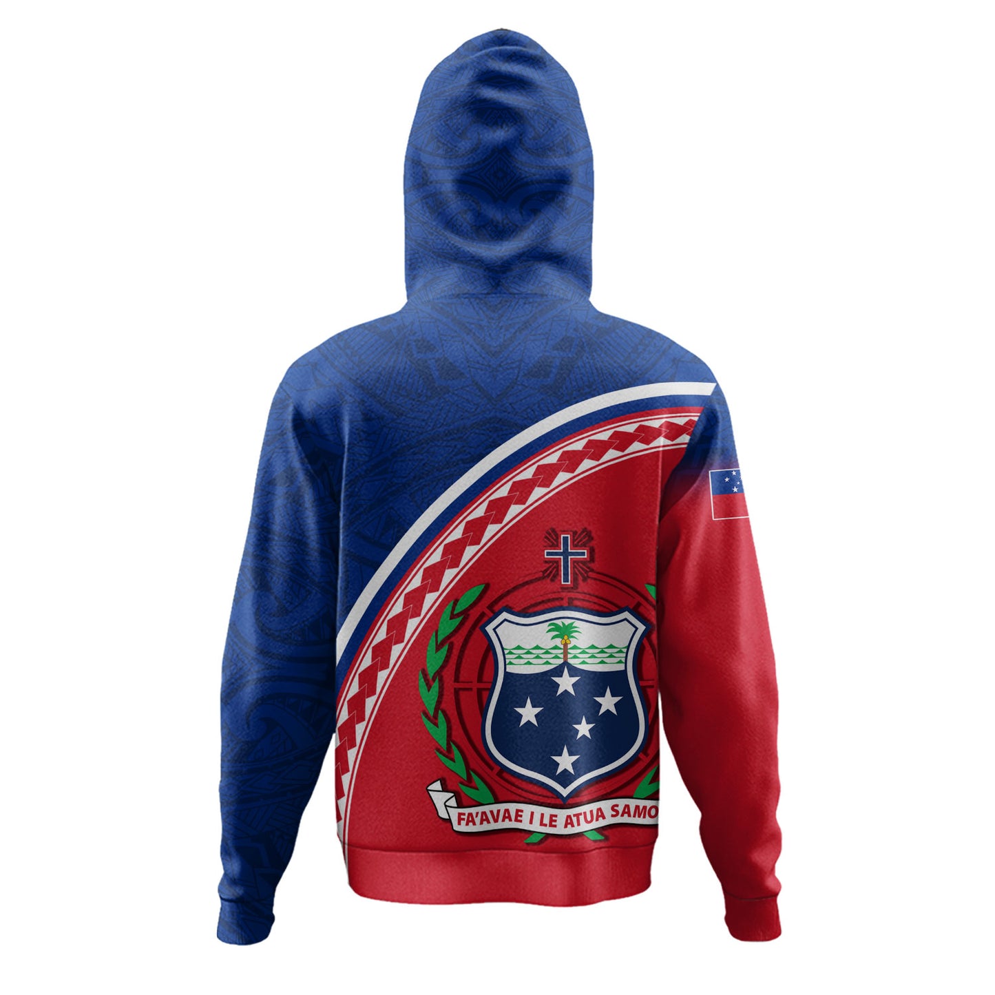 Samoa Custom Personalised Hoodie Polynesian Tribal Patterns Curve Style