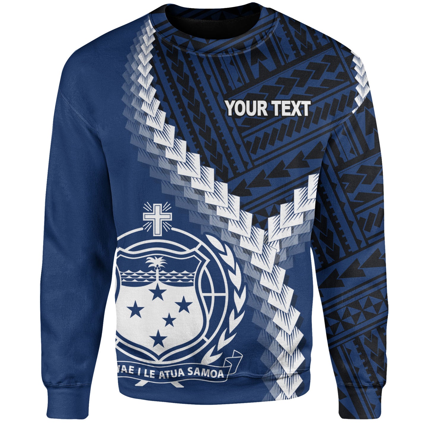 Samoa Sweatshirt Samoa Coat Of Arms With Polynesian Tattoo Style