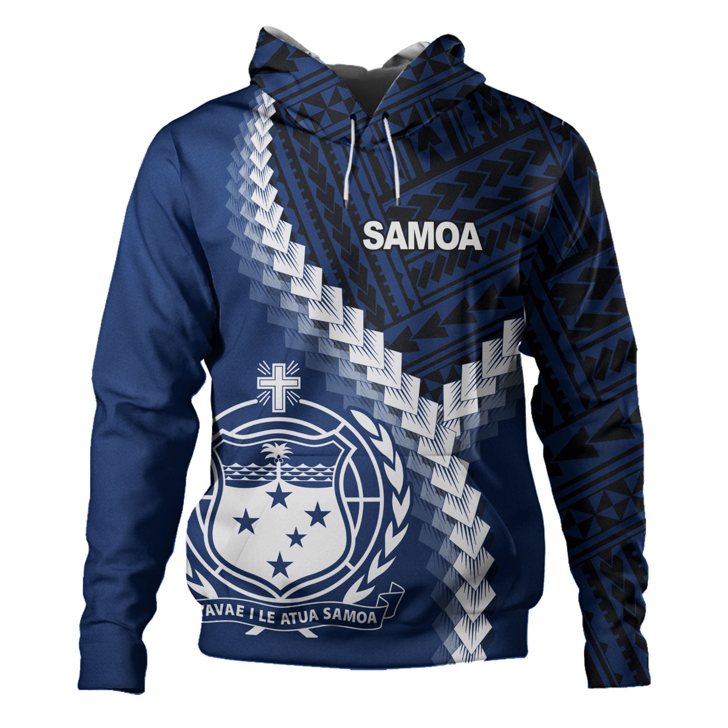 Samoa Hoodie Samoa Coat Of Arms With Polynesian Tattoo Style