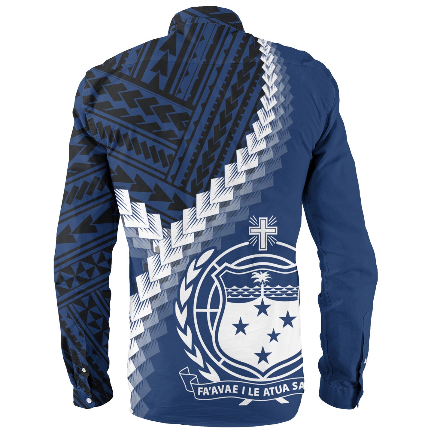 Samoa Long Sleeve Shirt Samoa Coat Of Arms With Polynesian Tattoo Style