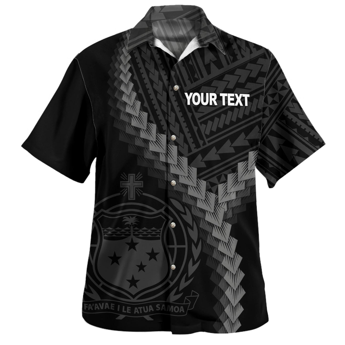 Samoa Hawaiian Shirt Samoa Coat Of Arms With Polynesian Tattoo Style