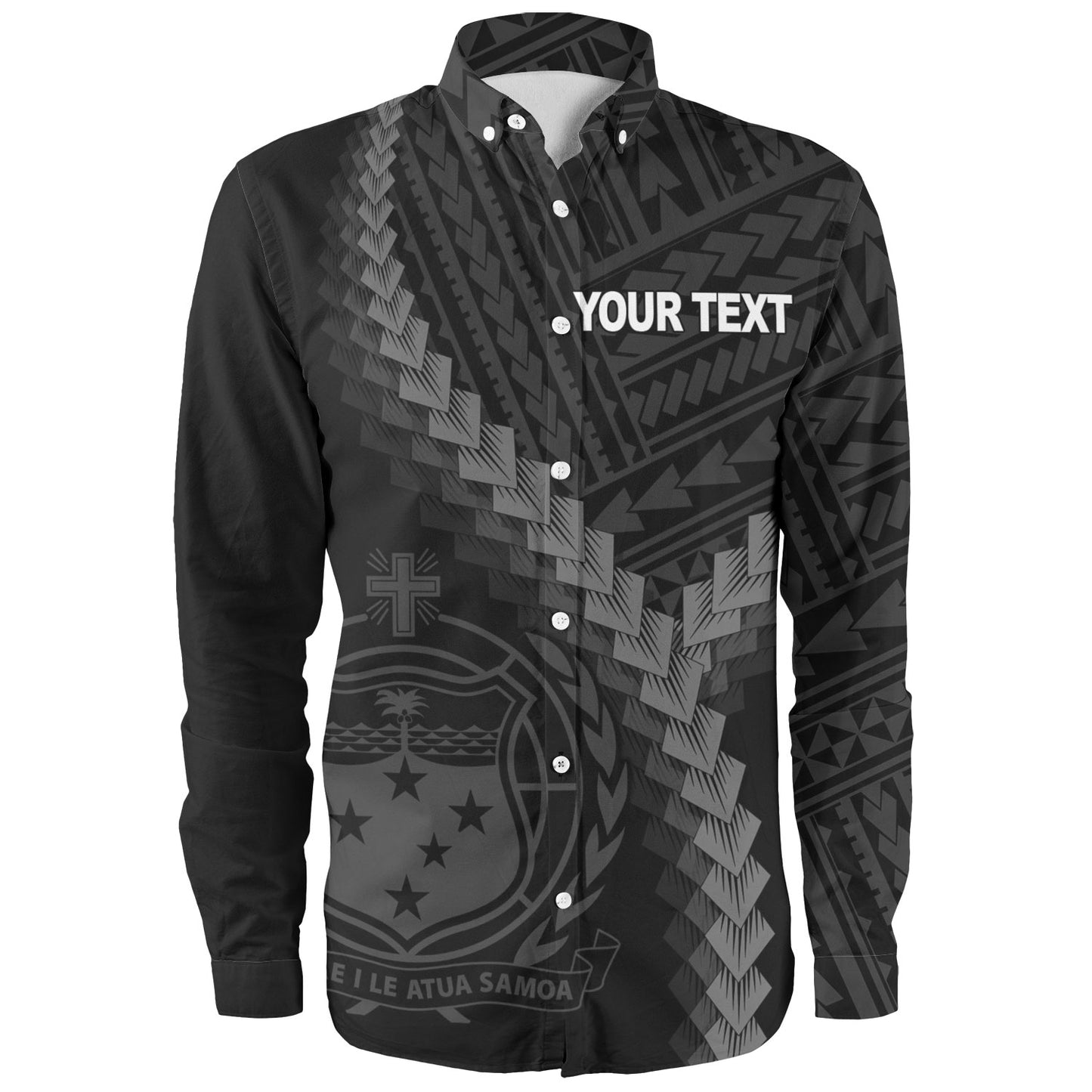 Samoa Long Sleeve Shirt Samoa Coat Of Arms With Polynesian Tattoo Style