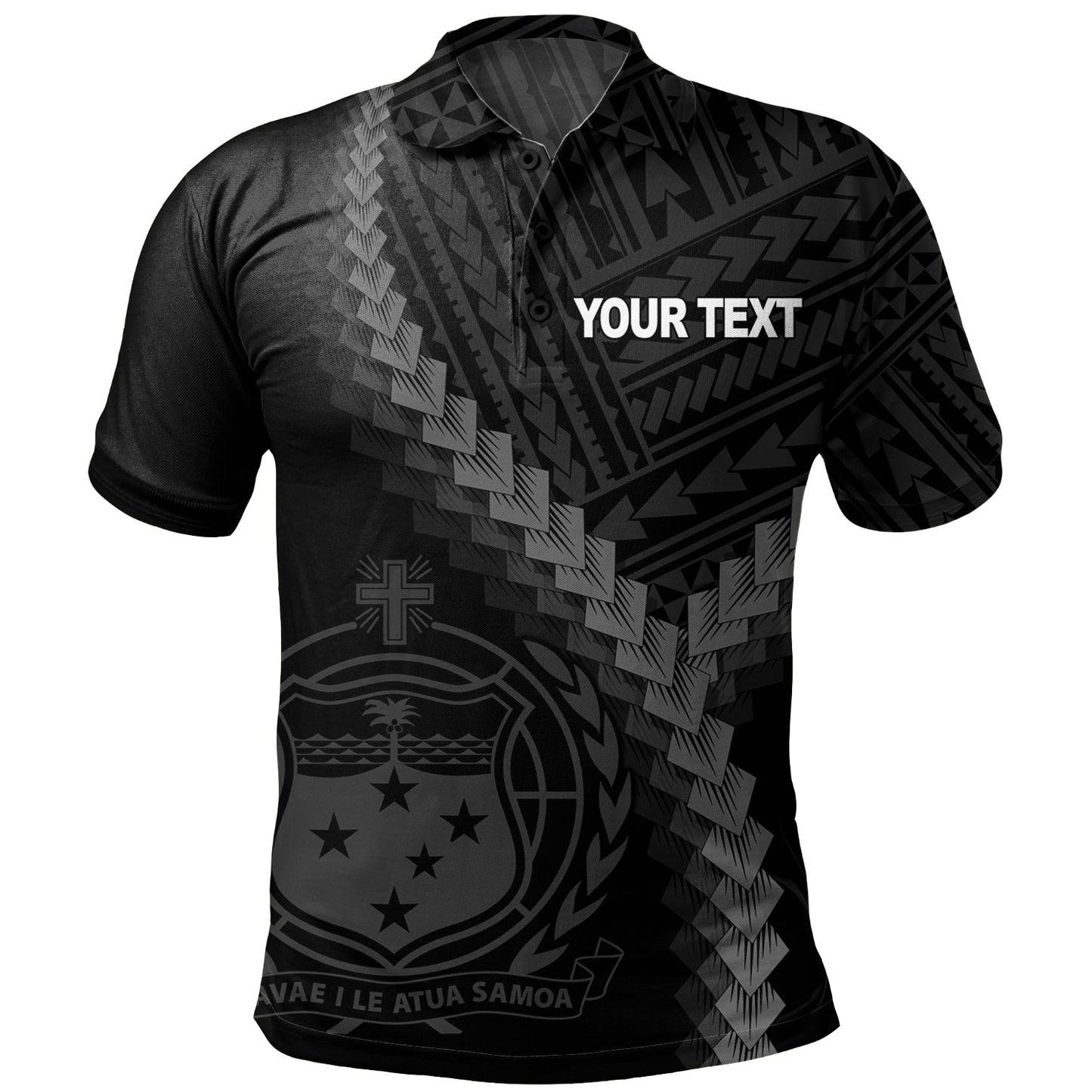 Samoa Polo Shirt Samoa Coat Of Arms With Polynesian Tattoo Style