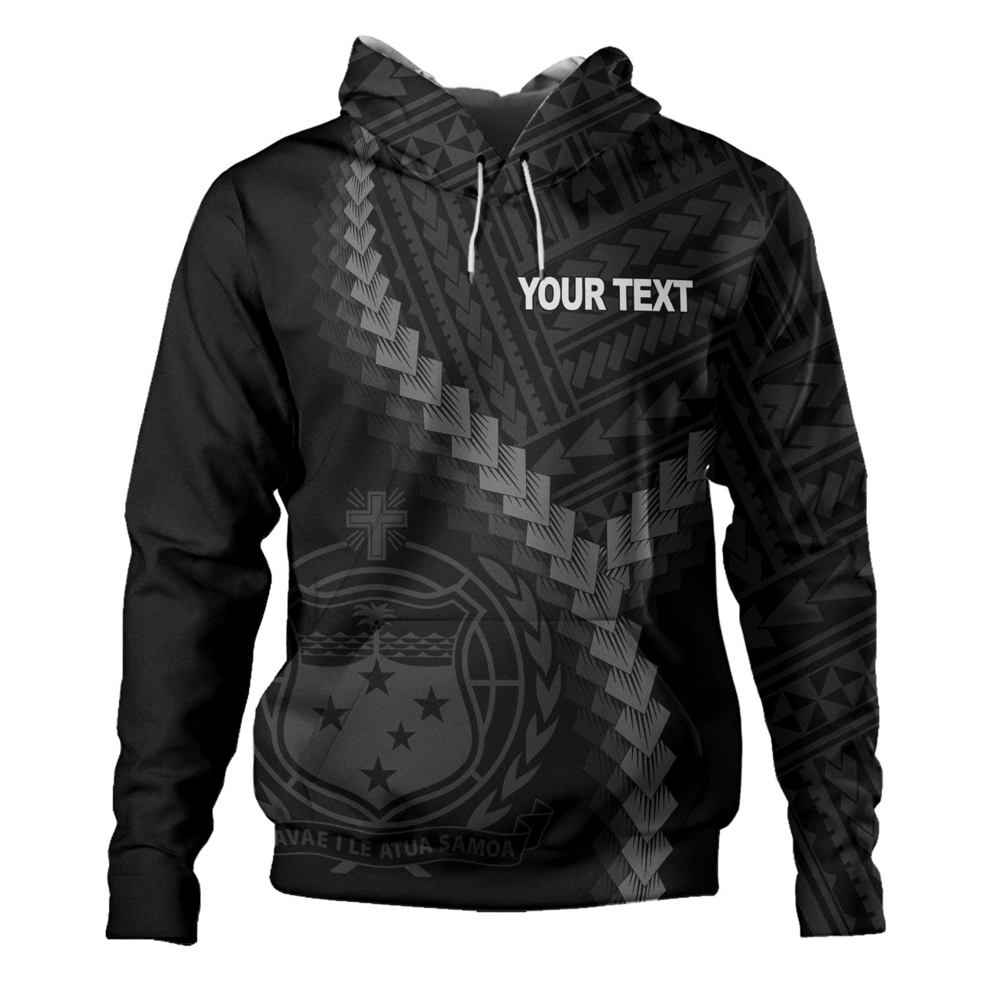 Samoa Hoodie Samoa Coat Of Arms With Polynesian Tattoo Style