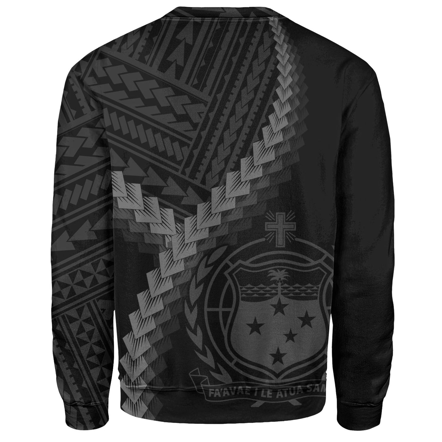Samoa Sweatshirt Samoa Coat Of Arms With Polynesian Tattoo Style