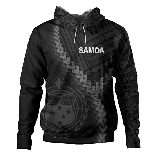 Samoa Hoodie Samoa Coat Of Arms With Polynesian Tattoo Style