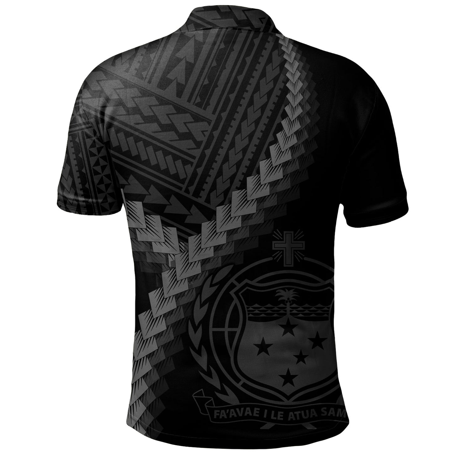 Samoa Polo Shirt Samoa Coat Of Arms With Polynesian Tattoo Style