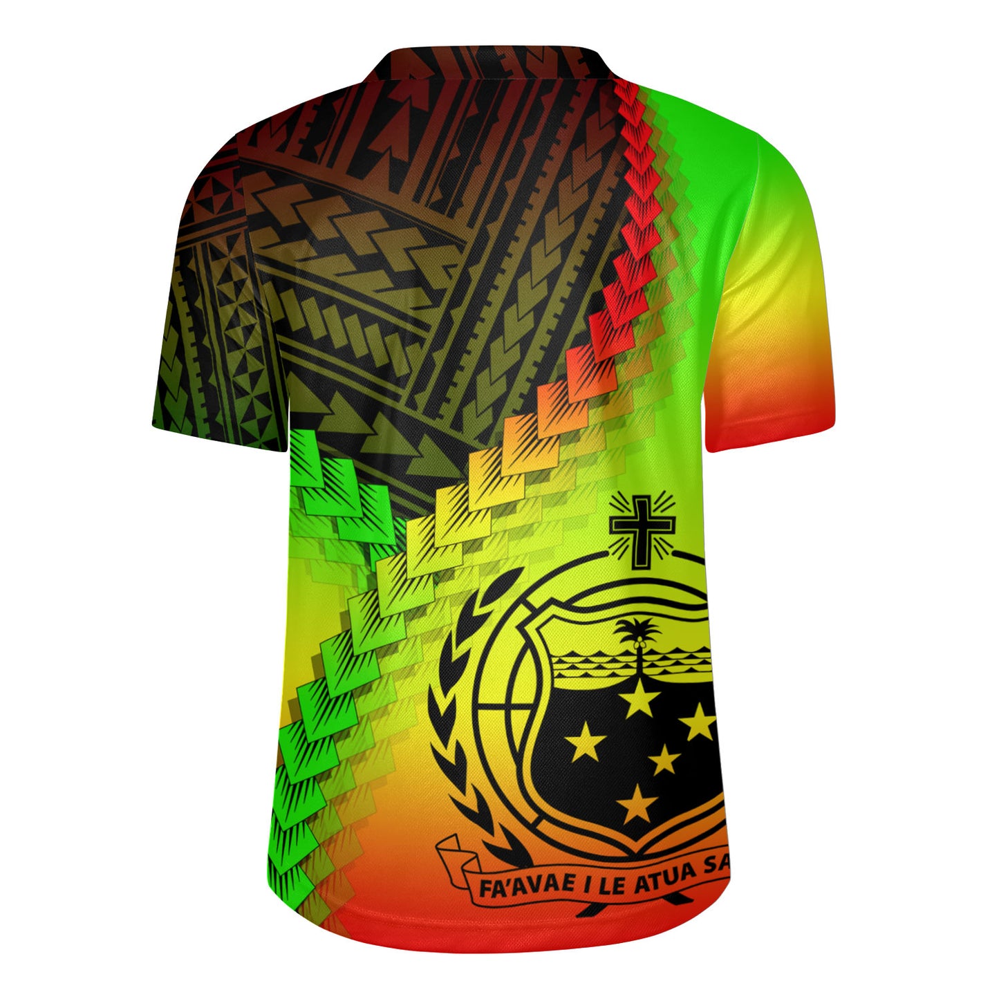 Samoa Rugby Jersey Samoa Coat Of Arms With Polynesian Tattoo Style