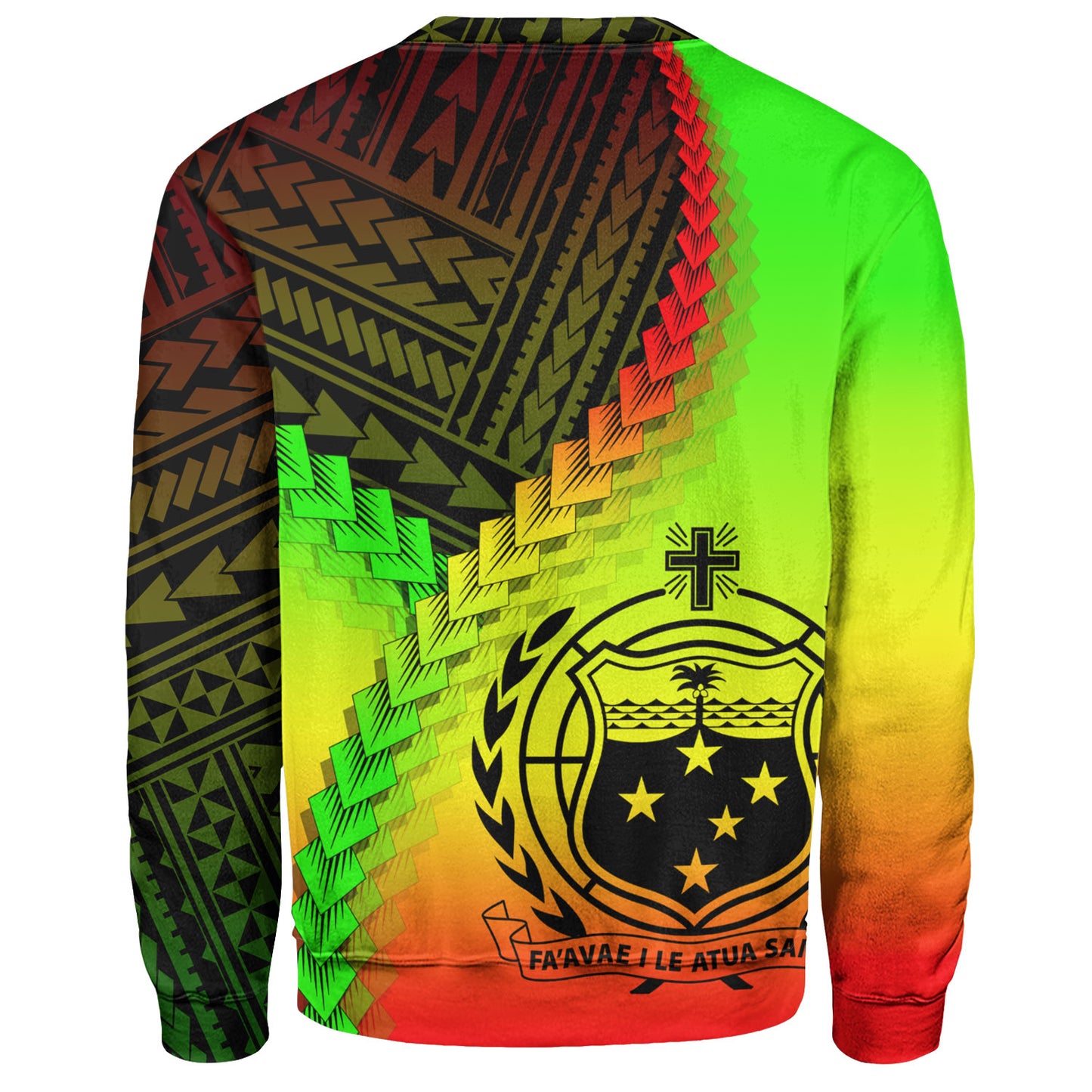 Samoa Sweatshirt Samoa Coat Of Arms With Polynesian Tattoo Style