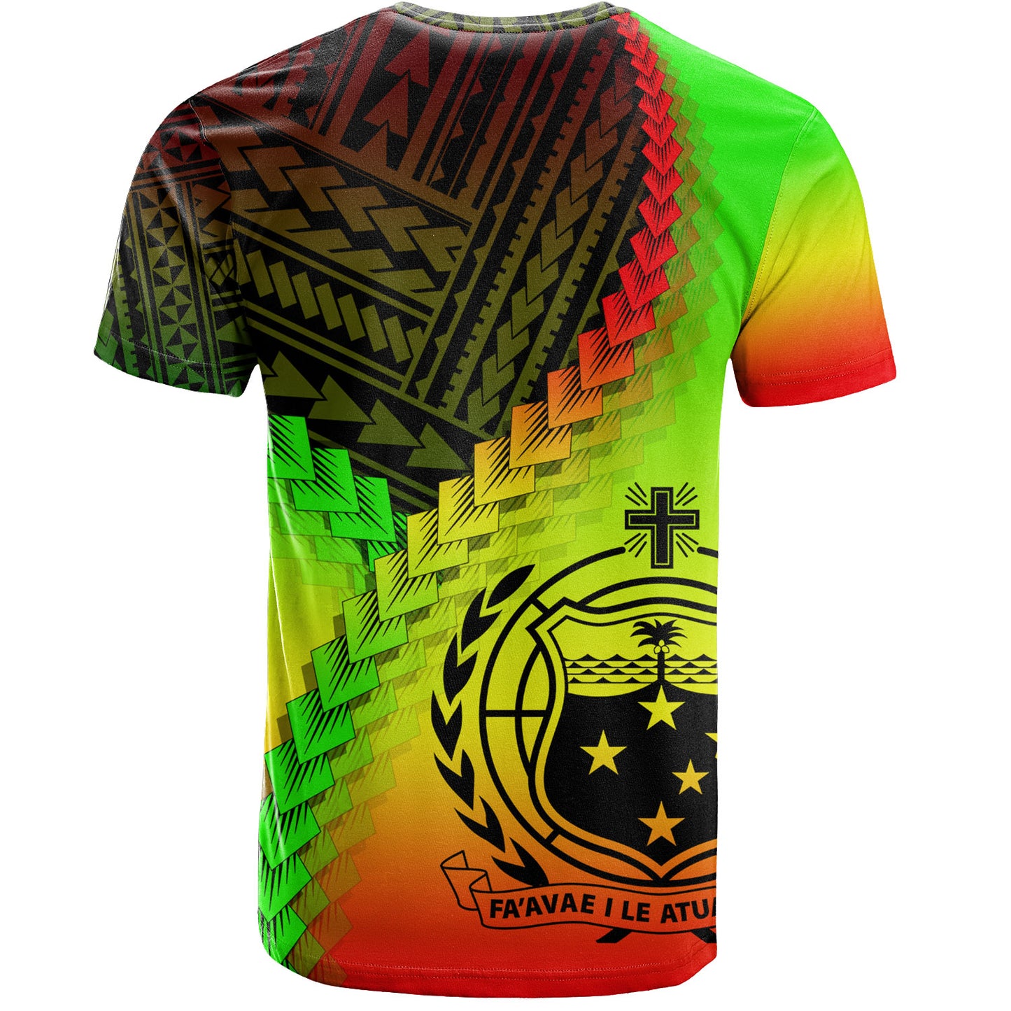 Samoa T-Shirt Samoa Coat Of Arms With Polynesian Tattoo Style