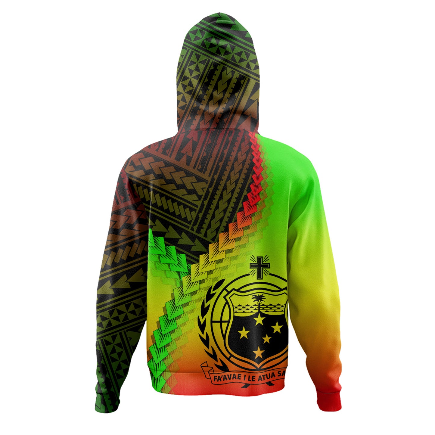 Samoa Hoodie Samoa Coat Of Arms With Polynesian Tattoo Style