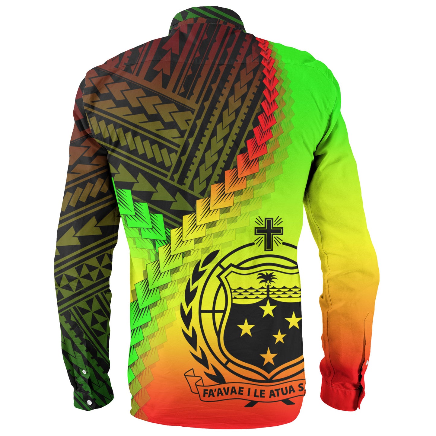 Samoa Long Sleeve Shirt Samoa Coat Of Arms With Polynesian Tattoo Style