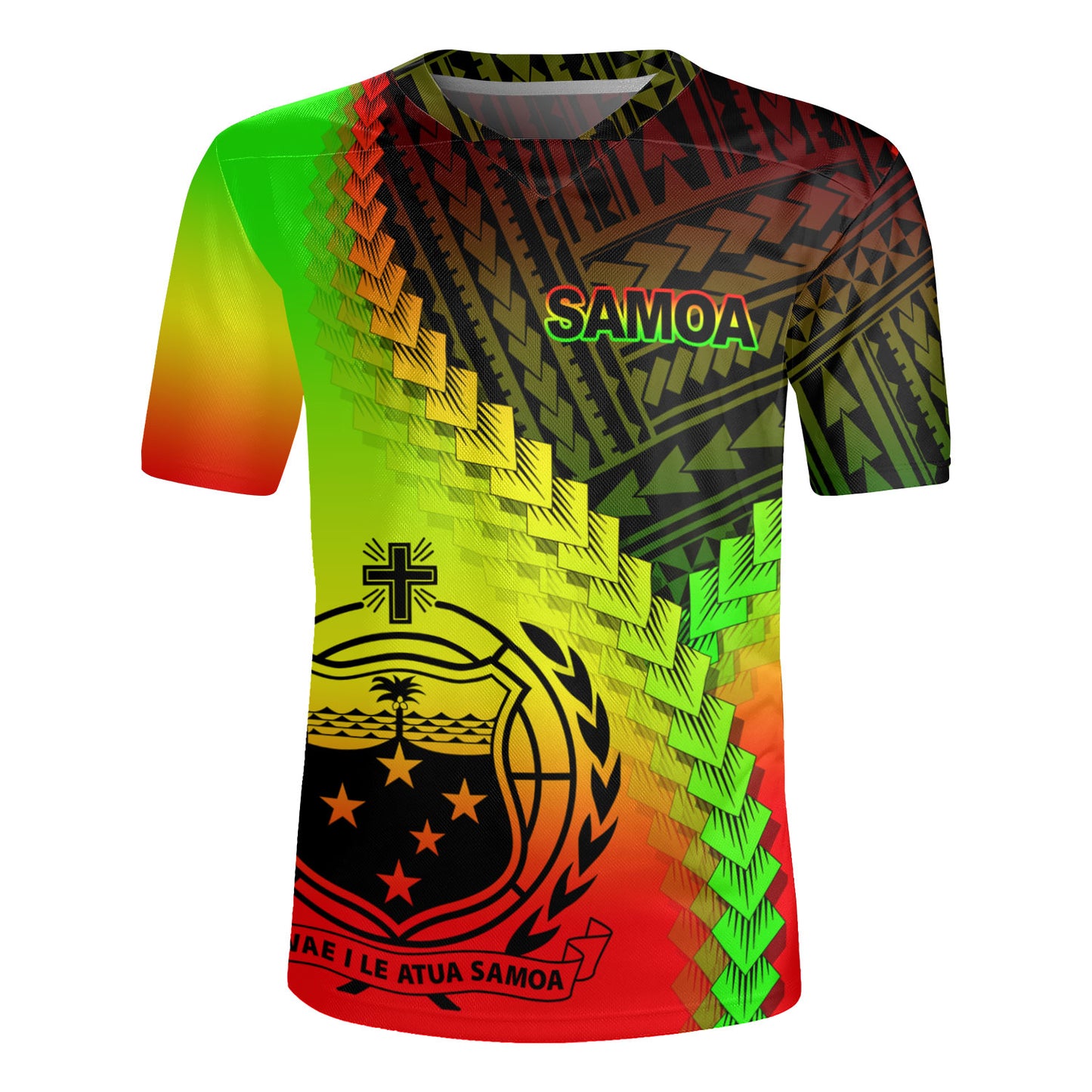 Samoa Rugby Jersey Samoa Coat Of Arms With Polynesian Tattoo Style
