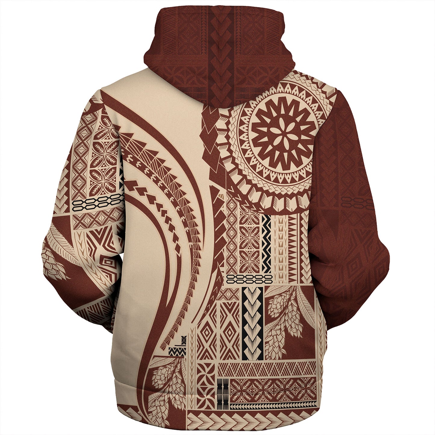 Samoa Sherpa Hoodie Samoan Siapo Brown Design