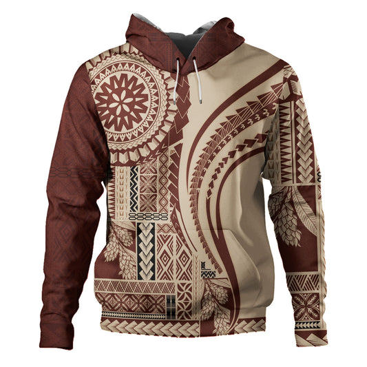 Samoa Hoodie Samoan Siapo Brown Design