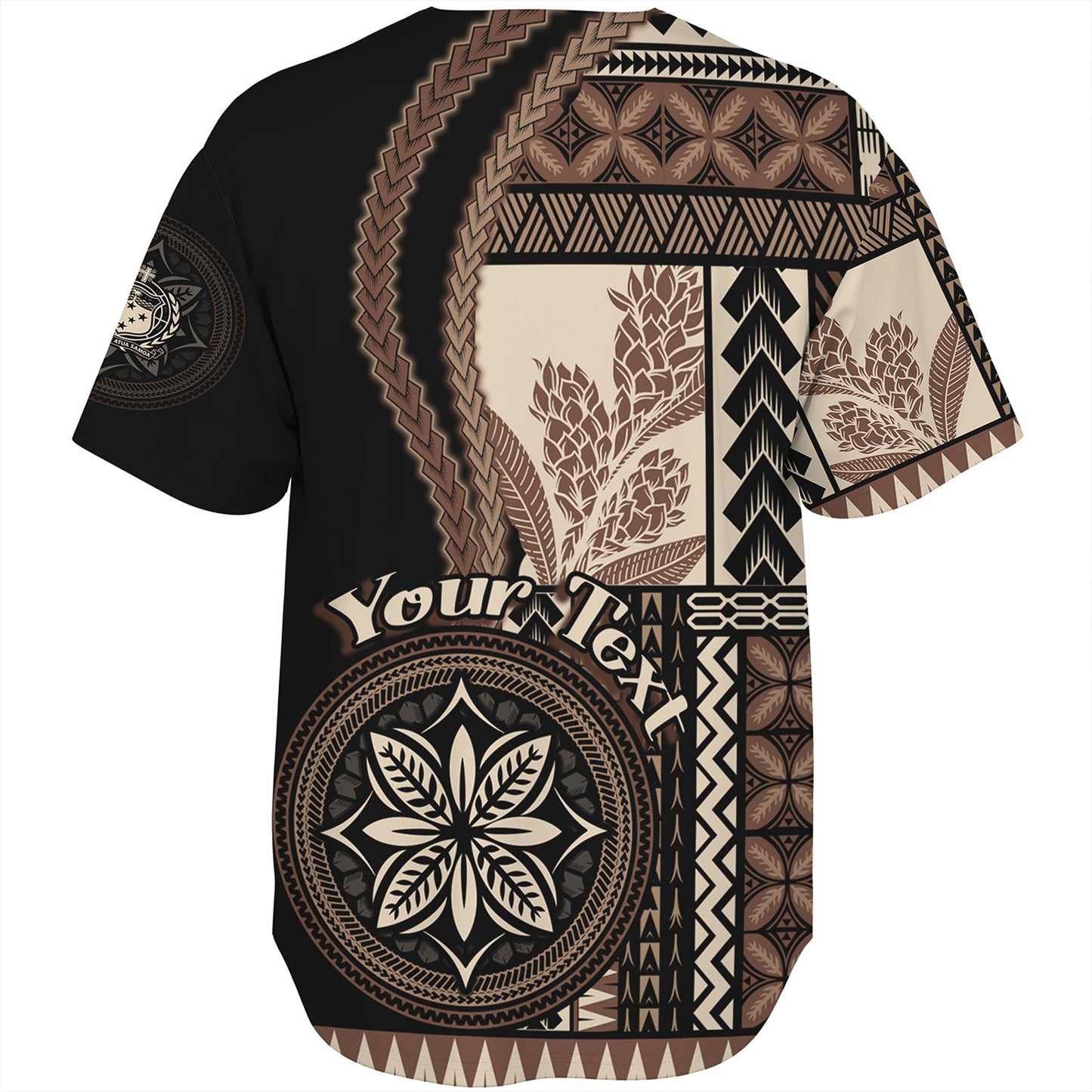 Samoa Baseball Shirt Custom Samoan Siapo Motif Classic Style