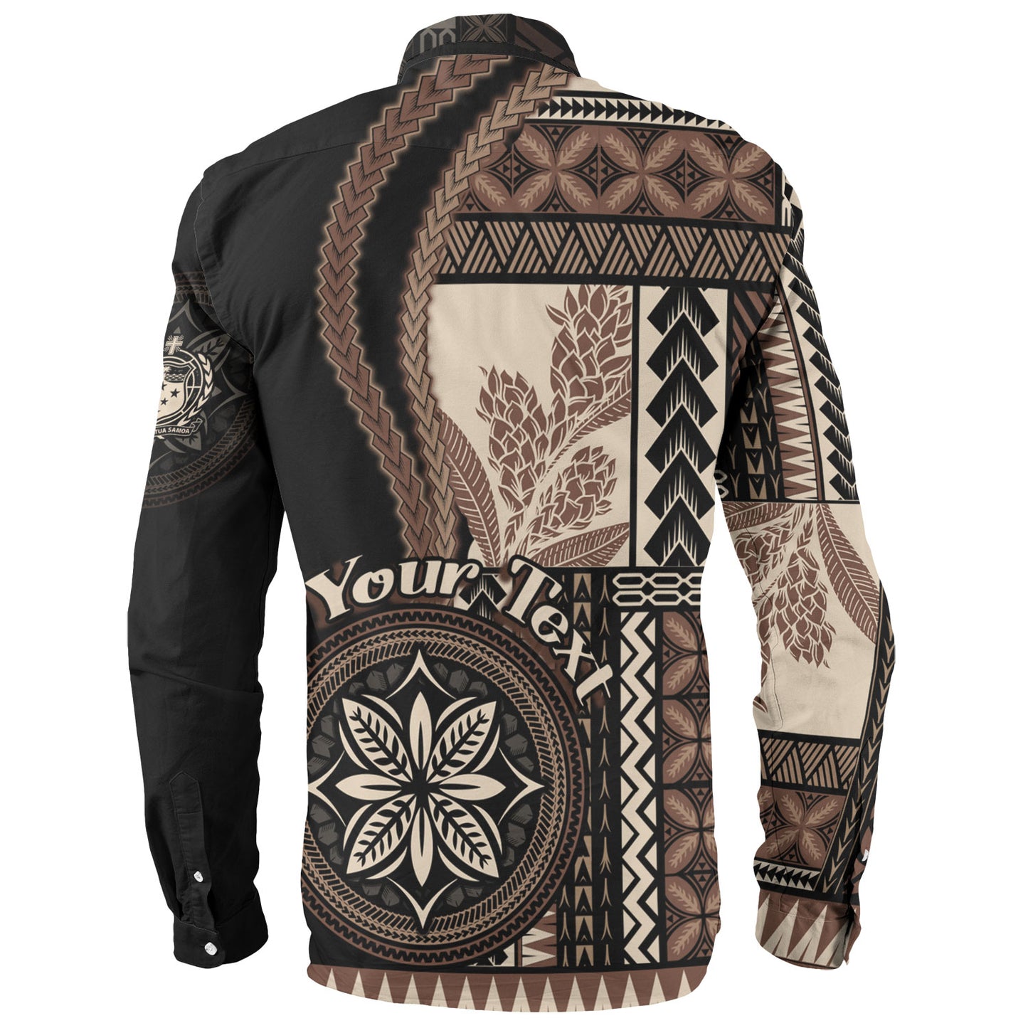 Samoa Long Sleeve Shirt Custom Samoan Siapo Motif Classic Style